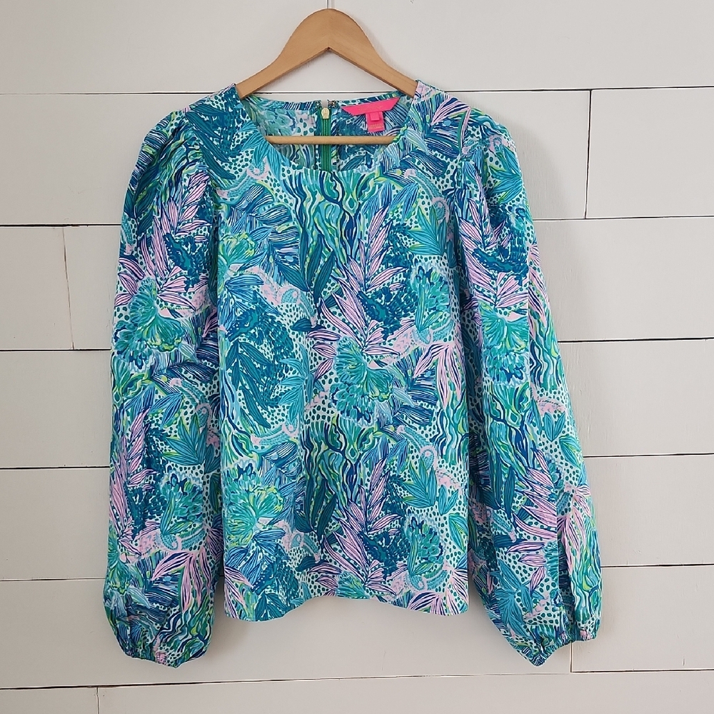 Lilly Pulitzer Lynnley Top in Cocktail Cabanna - Picture 2 of 6